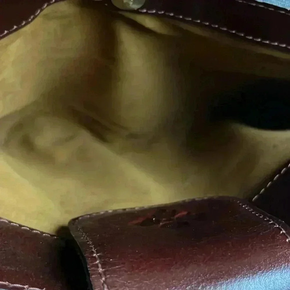 Patricia Nash Maroon Snap Button Leather Braided Strap Handbag Satchel - Picture 9 of 10